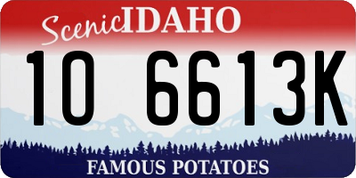 ID license plate 1O6613K