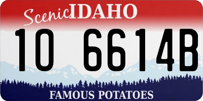 ID license plate 1O6614B