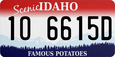 ID license plate 1O6615D