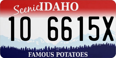 ID license plate 1O6615X
