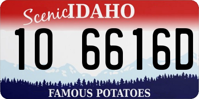 ID license plate 1O6616D
