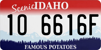 ID license plate 1O6616F