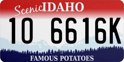 ID license plate 1O6616K
