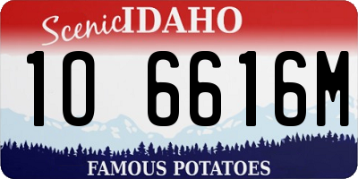ID license plate 1O6616M