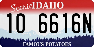 ID license plate 1O6616N
