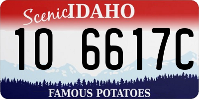 ID license plate 1O6617C