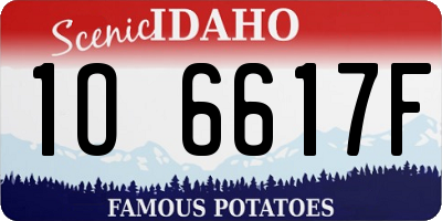 ID license plate 1O6617F