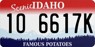 ID license plate 1O6617K