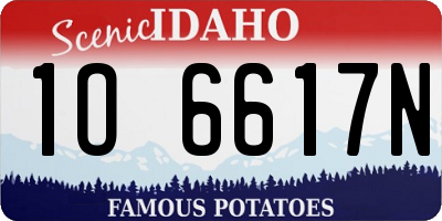 ID license plate 1O6617N