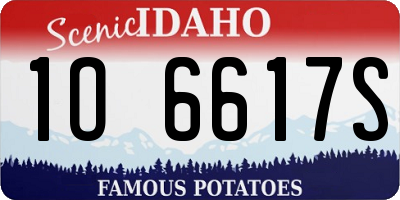 ID license plate 1O6617S