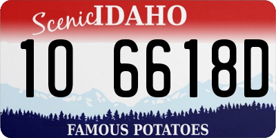 ID license plate 1O6618D