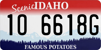 ID license plate 1O6618G