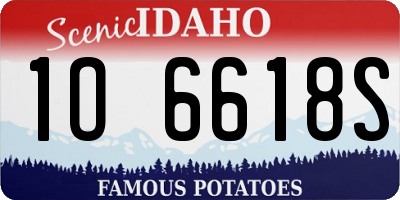 ID license plate 1O6618S