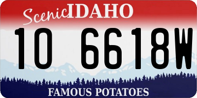 ID license plate 1O6618W