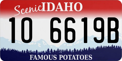 ID license plate 1O6619B