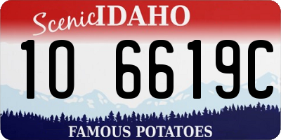 ID license plate 1O6619C