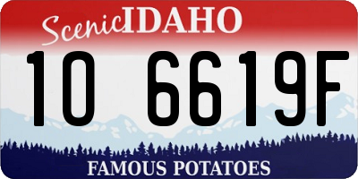 ID license plate 1O6619F