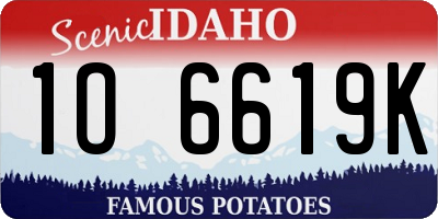 ID license plate 1O6619K