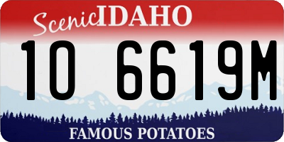 ID license plate 1O6619M