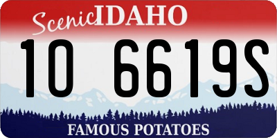ID license plate 1O6619S