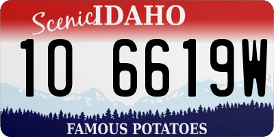 ID license plate 1O6619W