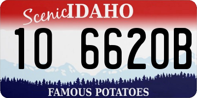 ID license plate 1O6620B