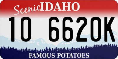 ID license plate 1O6620K