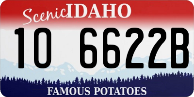ID license plate 1O6622B