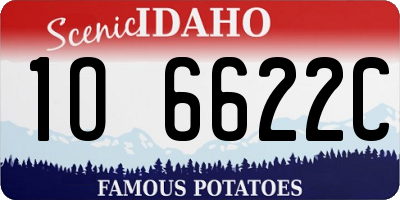 ID license plate 1O6622C
