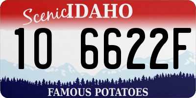 ID license plate 1O6622F