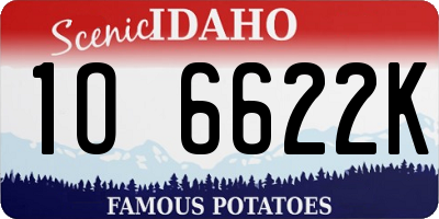 ID license plate 1O6622K
