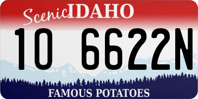 ID license plate 1O6622N