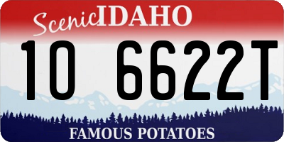 ID license plate 1O6622T