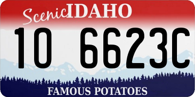 ID license plate 1O6623C