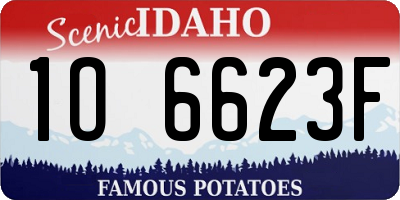 ID license plate 1O6623F