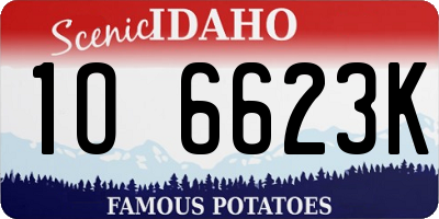 ID license plate 1O6623K