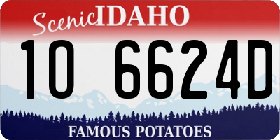 ID license plate 1O6624D