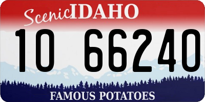 ID license plate 1O6624O