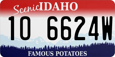 ID license plate 1O6624W