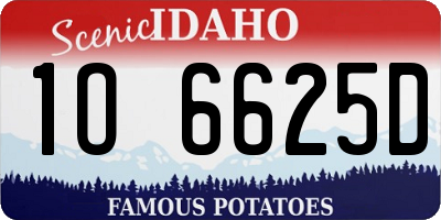 ID license plate 1O6625D