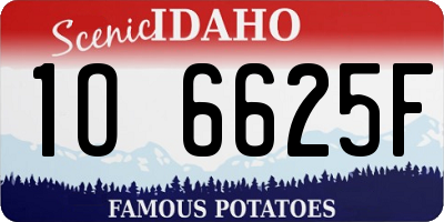 ID license plate 1O6625F