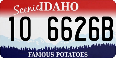 ID license plate 1O6626B