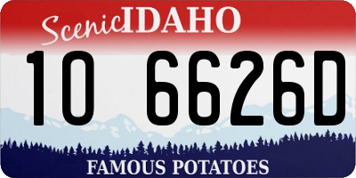ID license plate 1O6626D