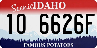 ID license plate 1O6626F