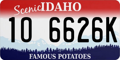 ID license plate 1O6626K