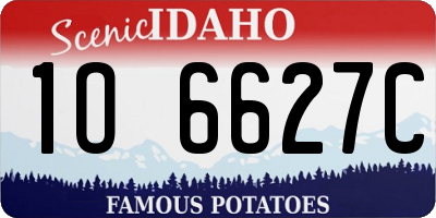 ID license plate 1O6627C