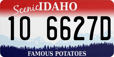 ID license plate 1O6627D