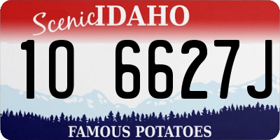 ID license plate 1O6627J