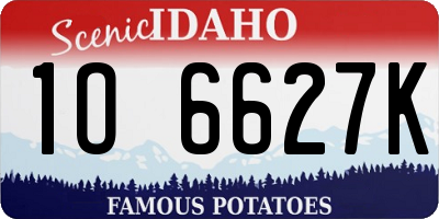 ID license plate 1O6627K
