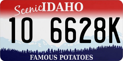 ID license plate 1O6628K